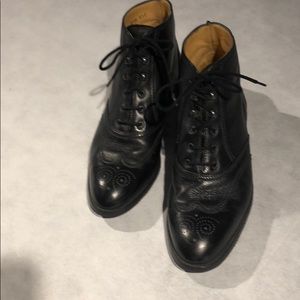 Leather lace up boots